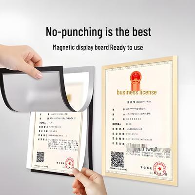 Magnetic A4/A3 Display Board: Instant, Punch-Free License/Document Frame for Real Estate.