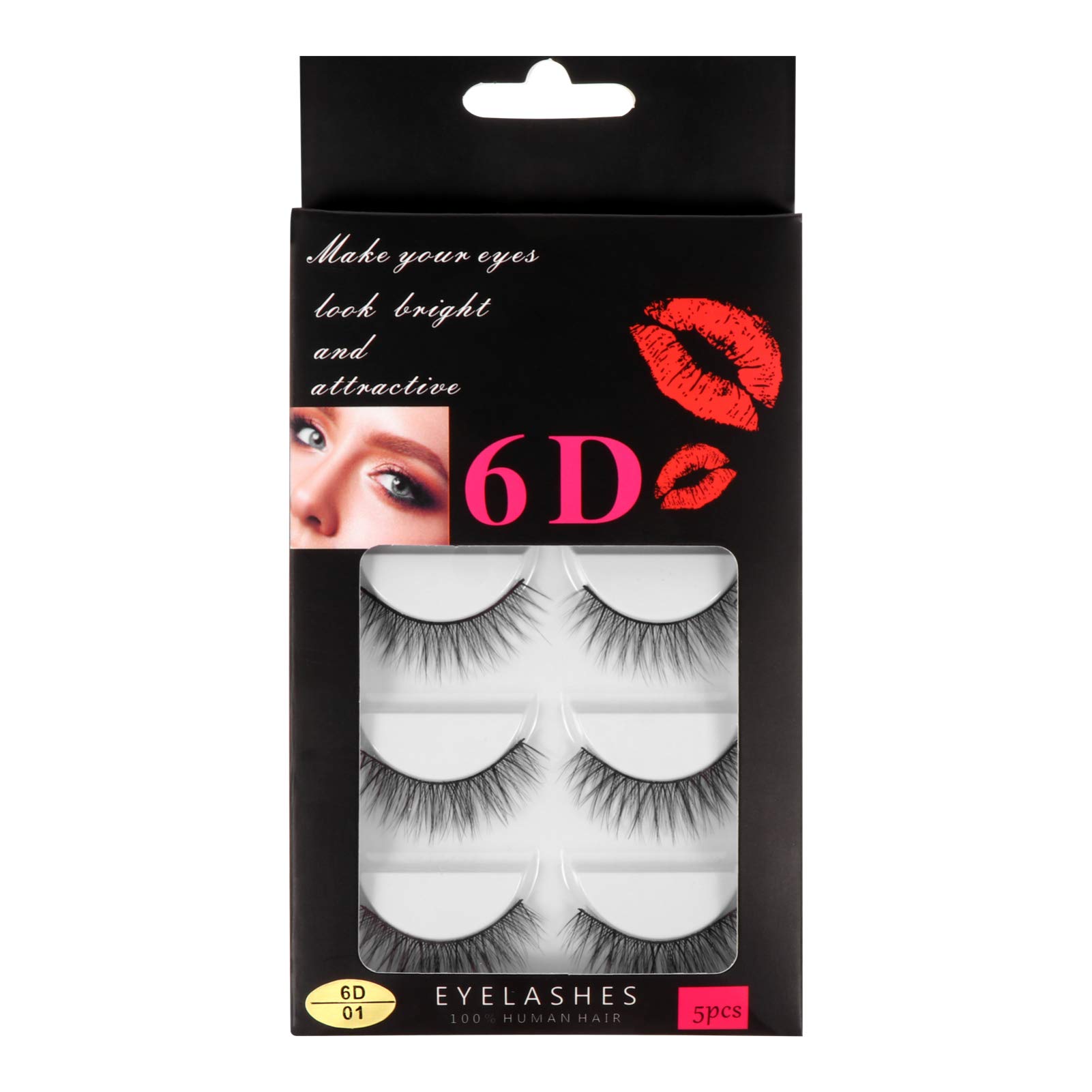 

KESYOO False Eyelashes - Popular, Thick, Natural-Looking, 3D, Black, Strong, Natural-Looking, 5 Pairs
