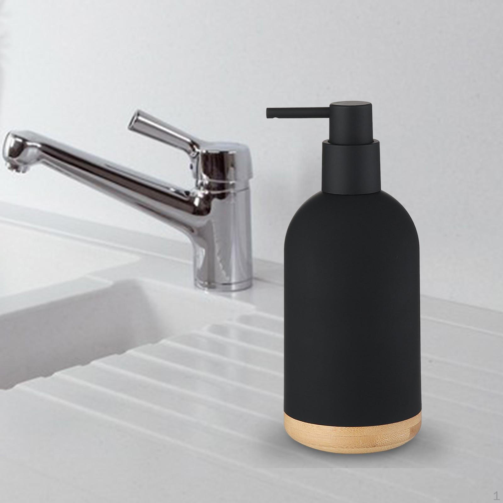 

480 мл/16 унций дозатор для мыла насос для ванны бутылка герметичный элегантный лосьон с щеткой чёрный