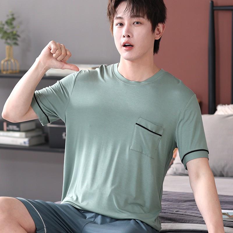 Men's Summer Modal Short-Sleeve Pajama Top - Casual and Lightweight Homewear