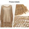 Knitted Shawl Jacket Gold Silver Wire Mesh Poncho Simple Design Cover Up  Vacation