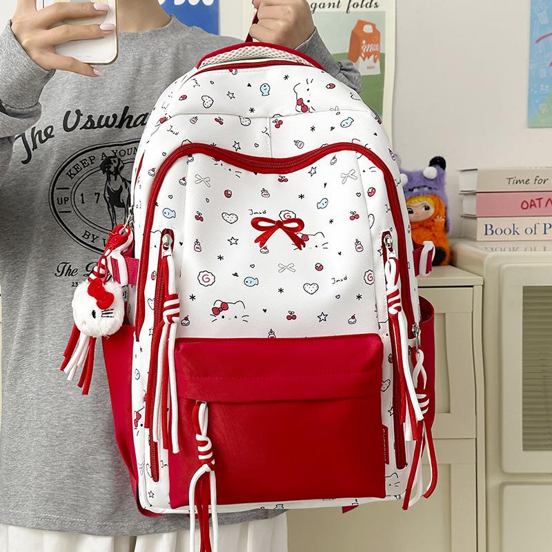 Schoolbag new high-value Japanese fresh and sweet literary and cute butterfly backpack junior high school students lightweight travel backpack