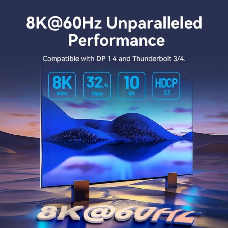 USB C to  Adapter Type c Connection 8K60Hz 4K240Hz High Refreshing Rate for Thunderbolt4/3 Usb 4 Supported