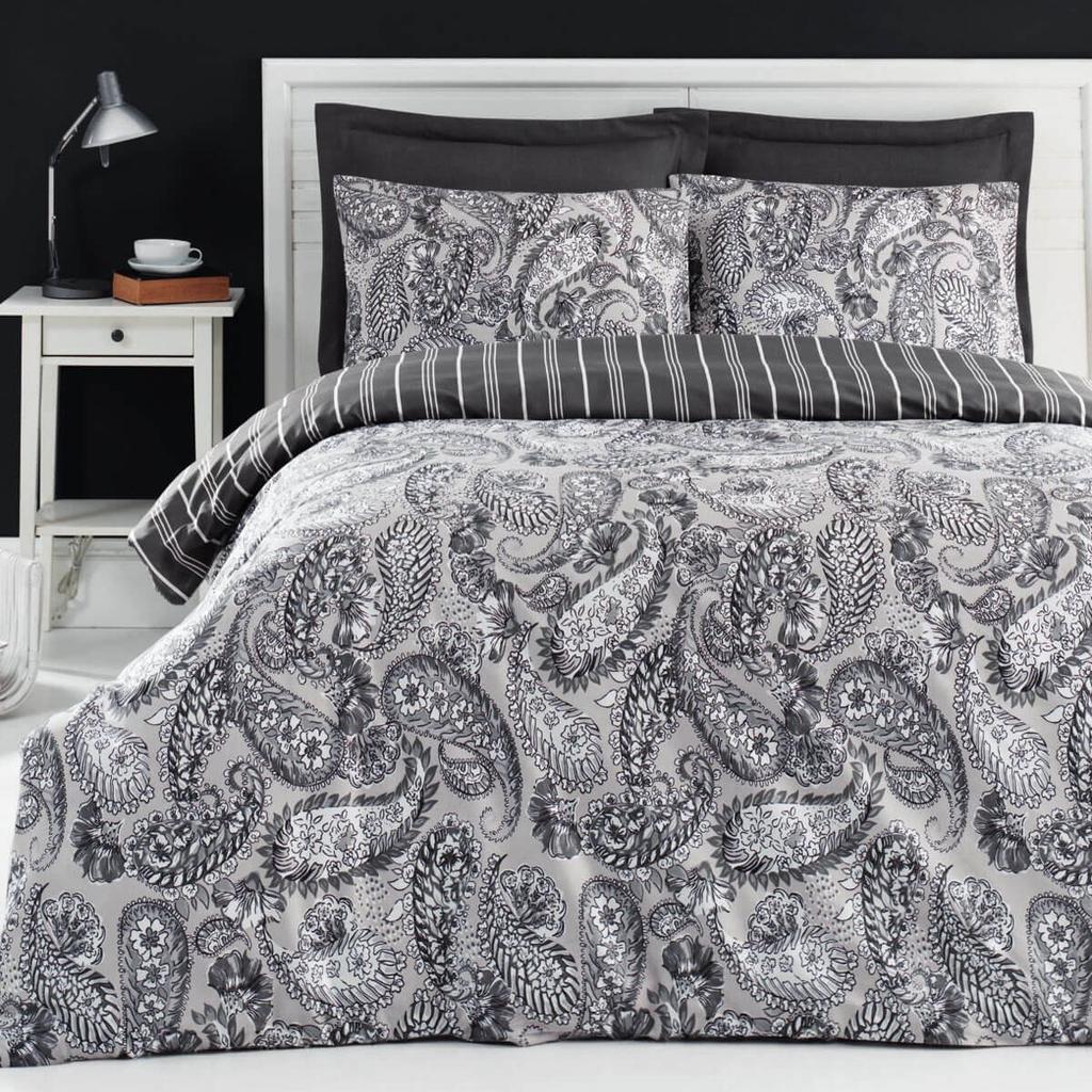 Cheap Single Cotton Duvet Cover Set Carol Gris Fitted Sheet With