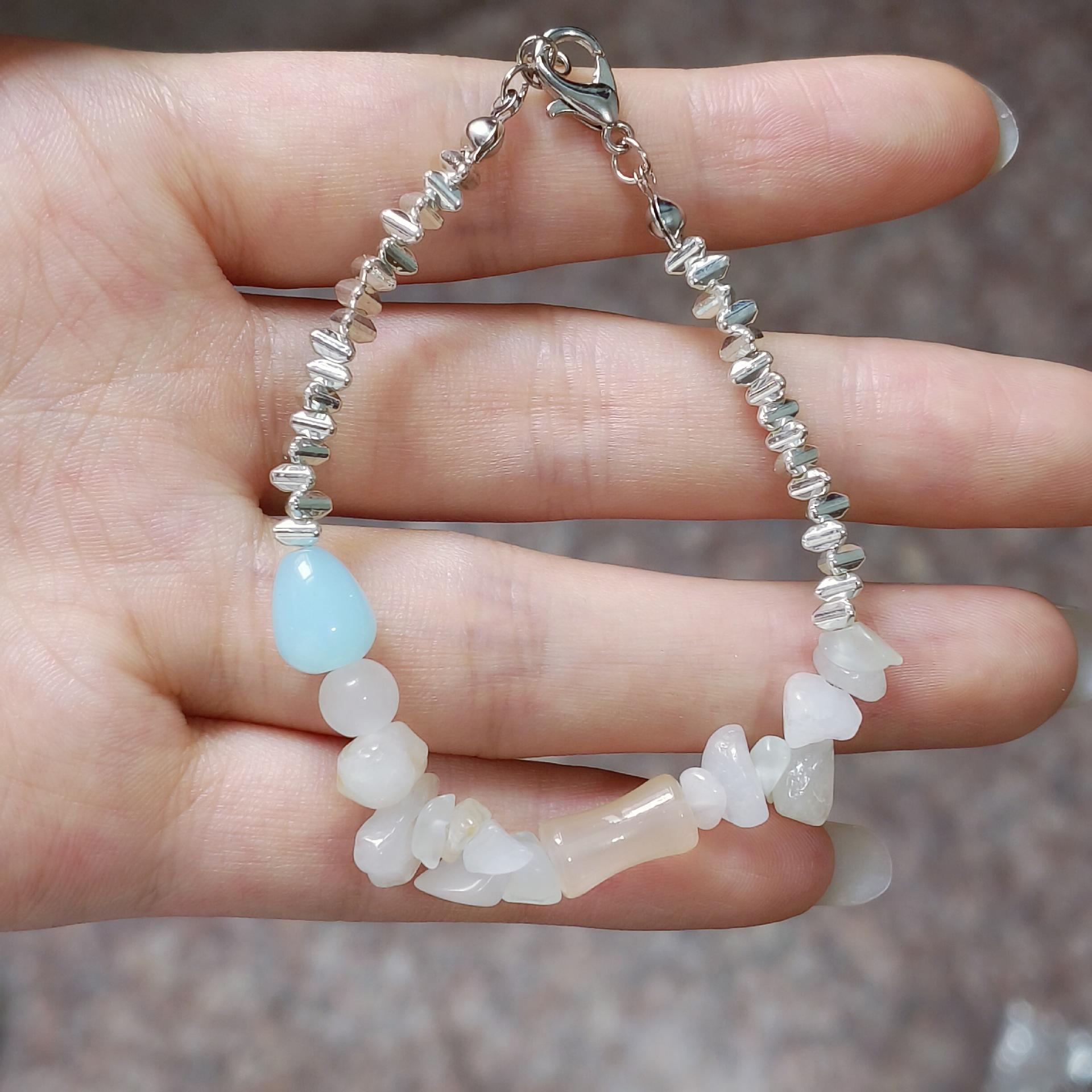 

Fresh Niche Original Design Haibao Blue Pearl Beaded Bracelet Female Healing Versatile Daily Hand Jewelry
