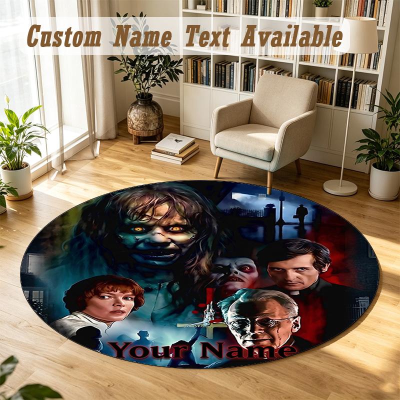The Exorcist Regan Personalized Round Rug Support Custom Name, Soft Home Decor Mat