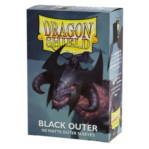 

Dragon Shield Matte Outer Sleeves, Standard Size, Black, 100 Sleeves, AT-13003