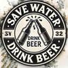 D-Dur pc Vintage Retro Metallschild  Wasser sparen Bier trinken  Wandkunst mit D-Dur  Kein Strom für den Außenbereich benötigt