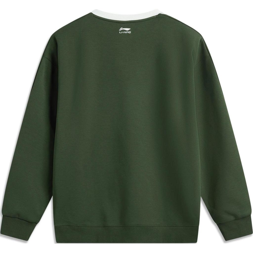 Li Ning Sports Lifestyle Series Antistatic Antibacterial Warm Comfortable Casual Fleece Loose Pullover Sweatshirt Unisex Sweatshirt AWDUB71-7