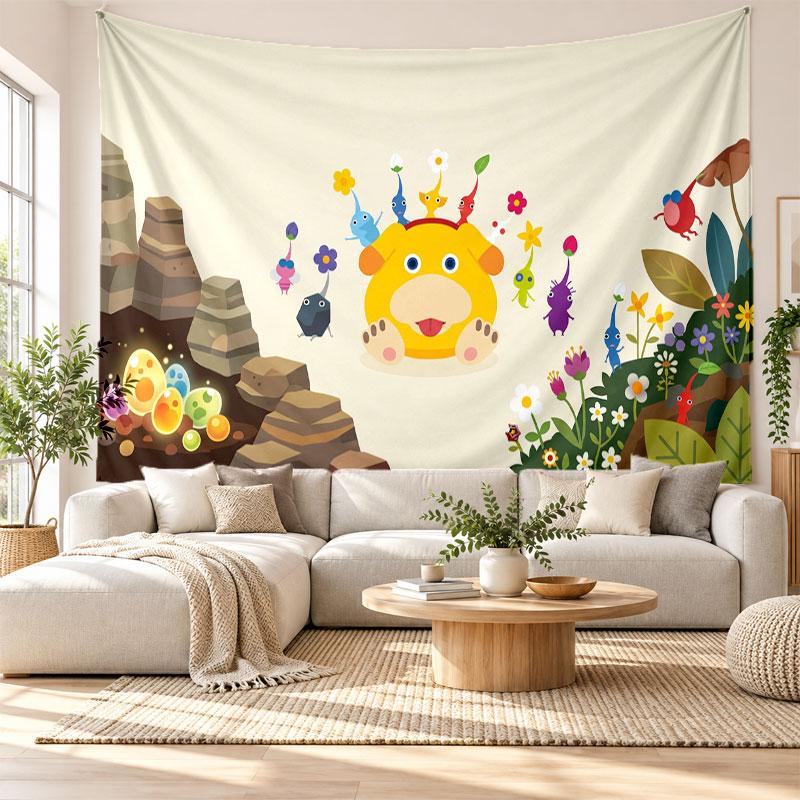 Pikmin Wall Tapestry Home Decor Hanging Cloth Art Background Tapestry for Bedroom
