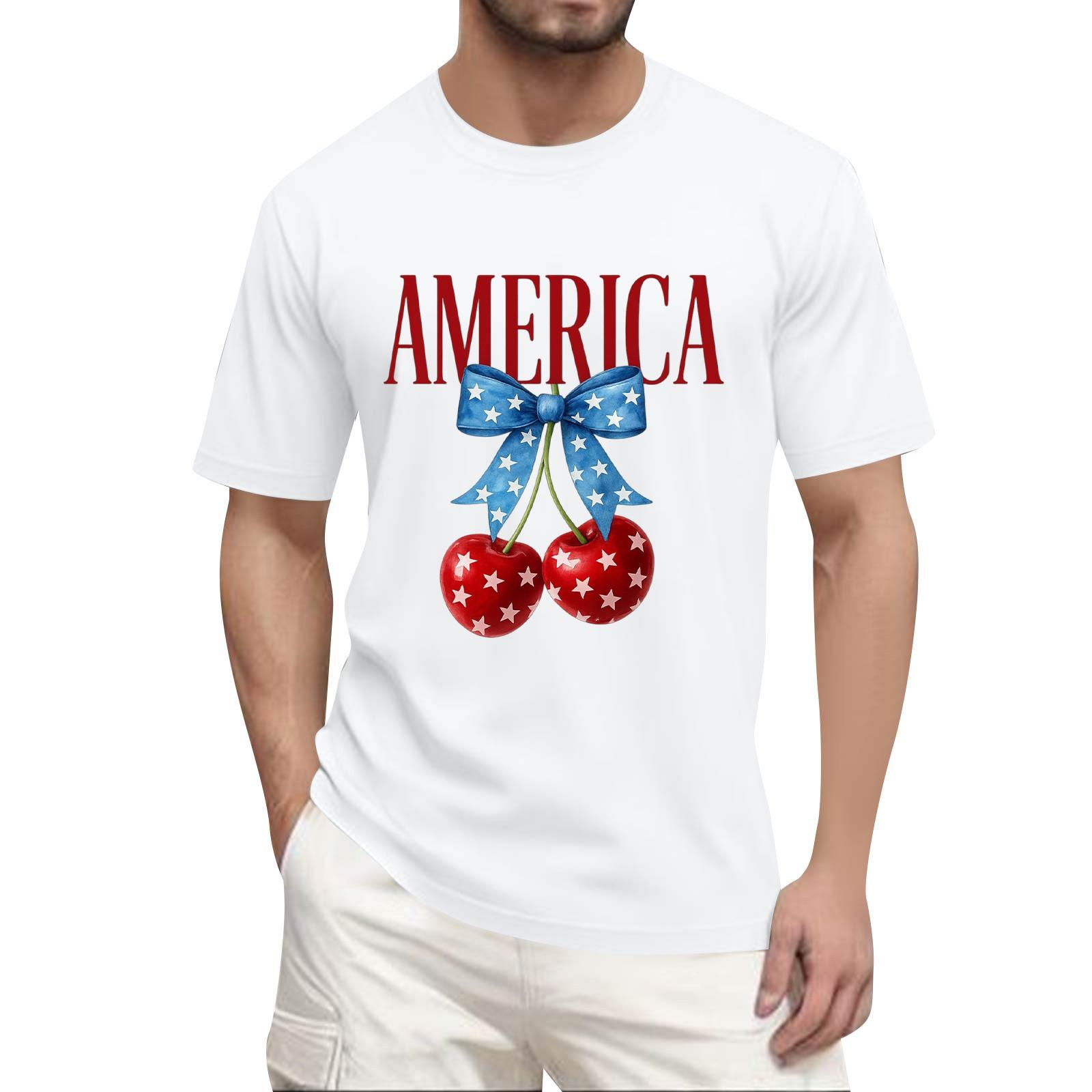 

Мужская модная футболка с принтом, круглым вырезом, прямыми плечами и короткими рукавами XL белый