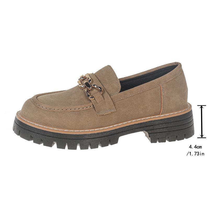New Casual, Matte, Thick-soled Loafers for Women In Large Size Retro Single Shoes