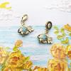 Colourful Fish Gold Plated Pendant Charms DIY Jewelry Summer Cute 100% 925 Silver Gift