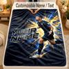Flannel BlanketCristiano Ronaldo Custom Name Text Personalized Soft Warm Throw Blanket Home Decor Gift