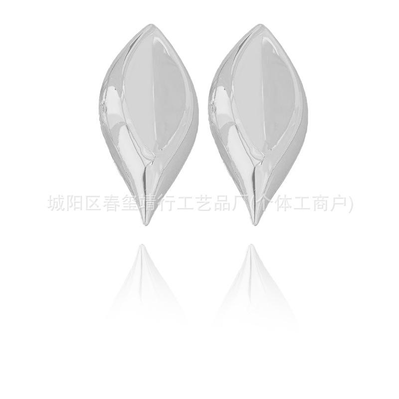 

Simple drop stud earrings Fashion commuter High sense geometric women s earrings Daily casual versatile срібло сірий колір