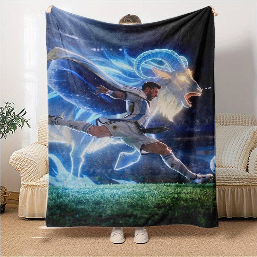 Football Messi Blanket Warmthful Decor Suitable for Chair Office Bedding for All Occasions Warmthful Decor Ideal Gift for Friends Family Couples Picni
