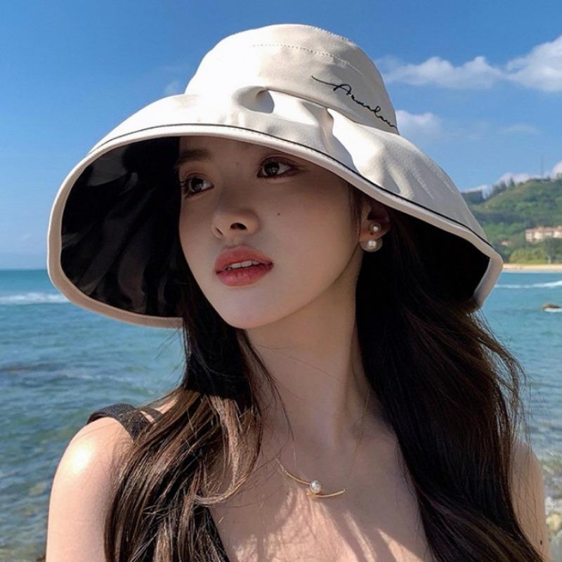 Casual Breathable Sun Protection Uv Protection Sunshade Hat Sunscreen Visors Folding Sunshade Travel Caps Embroidery Cap Panama Hat Fisherman Cap