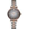 Gianni T-Bar Grey Bicolor Rose Metal Ladies Quartz Watch AR1725