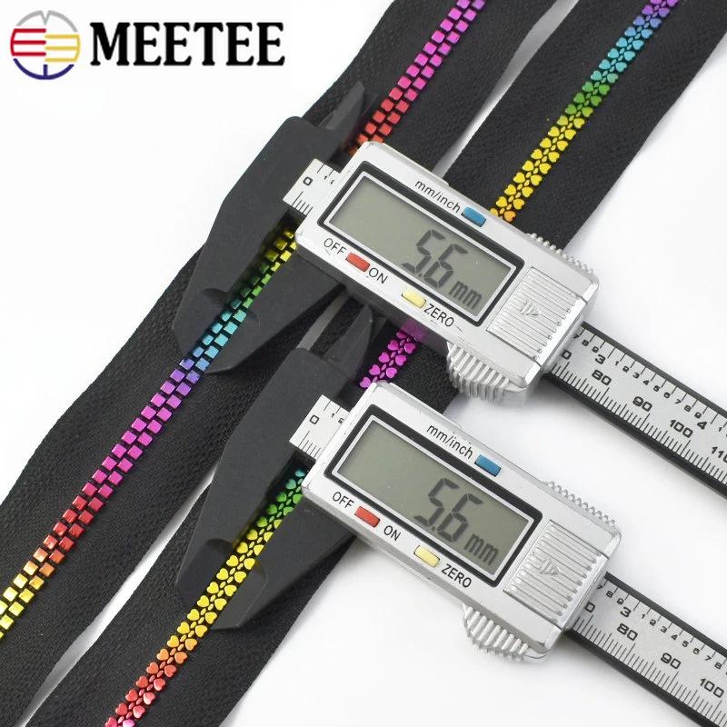 1/2Pcs 5# Resin Zip 15-80cm Open / Close End Auto Lock Zippers Rainbow Teeth Zipper Bag Coat Repair Kits Zips Sewing Accessories
