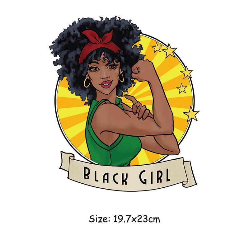 Juneteenth 1865 Sticker Patch For Clothes July 4th Black Girl Free 1776 DIY Heat Transfer Clothes Stickers Iron On Thermal Patch