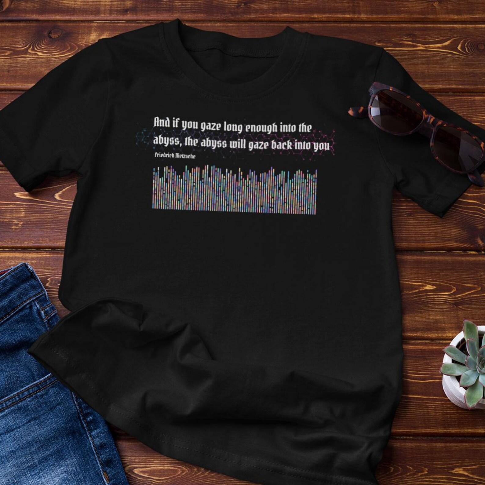 Philosophy Shirt - The Abyss - Nietzsche s Warning - Cotton T-shirt XL