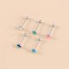 Steel Opal Nipple Bar Rainbow Color Tongue Piercings Body Jewelry Tongue Ring Piercing Jewelry