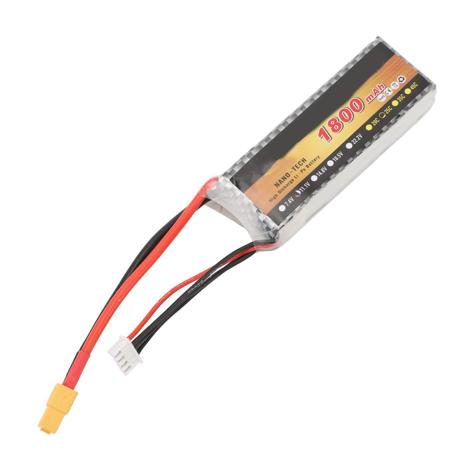 

Літієва батарея для радіокерованого дрона 11,1 В 1800 мАг 3S 25C Роз єм XT6 Довговічна змінна батарея для радіокерованого дрона