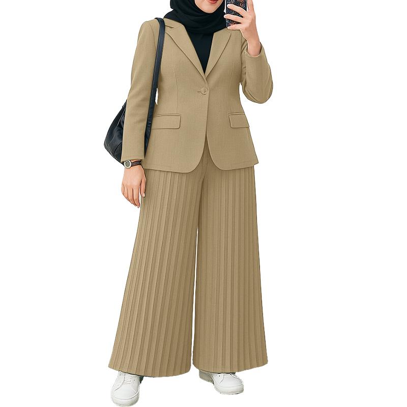 ZANZEA Women Cardigan Blouse and Pants Casual Two Piece Suit Sets