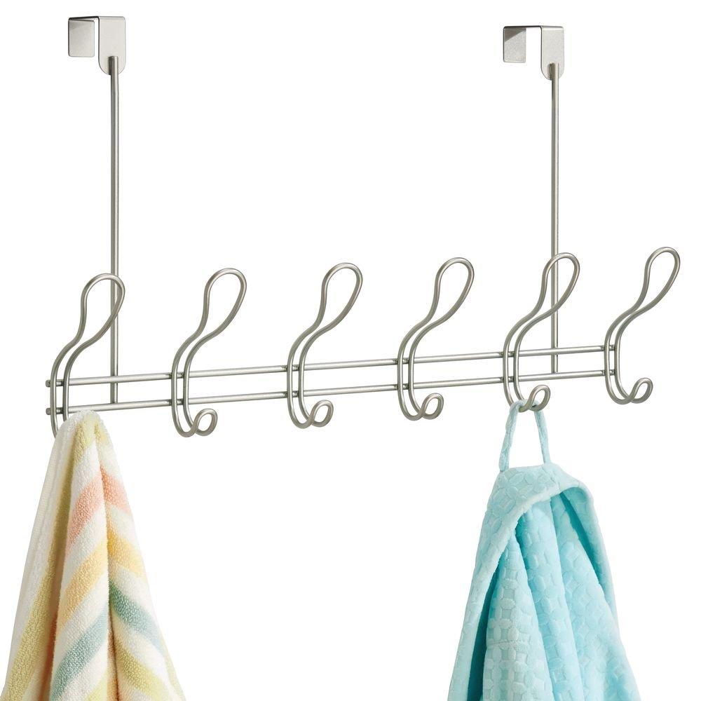 InterDesign Bathroom Hook Door Hanger Neo 02970EJ Holder, 12-Piece Set, Satin,