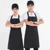 Waterproof Solid Color Apron - Unisex, Oil-Proof, Fashionable for Kitchen & Restaurant, Custom Logo Printing Available.