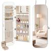 Mirror Jewelry Cabinet, 1080 Mm Tall, Full-Length Mirror with Storage, Wall Mount/Over the Door Jewelry Armoire Organizer, Rounded Design