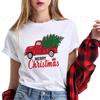 Fashion Cartoon Christmas Tree Graphic Women T-Shirts Summer Short Sleeve O-Neck Female Tops Streetwear Y2K Clothing