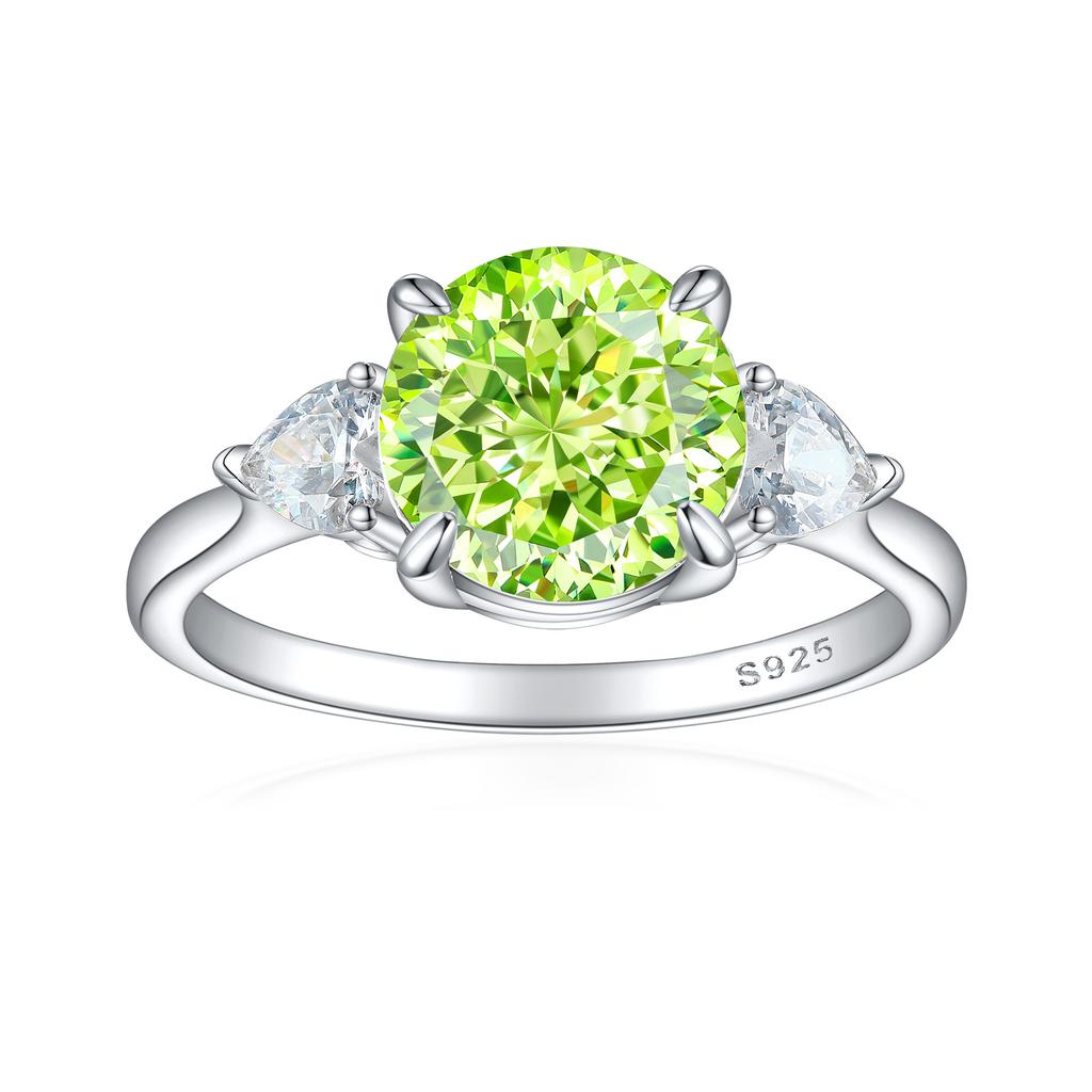 S925 Sterling Silver Inlaid High Carbon Diamond Ring Female Pear-shaped Fireworks Ice Flower Cut Zircon Colored Treasure Finger