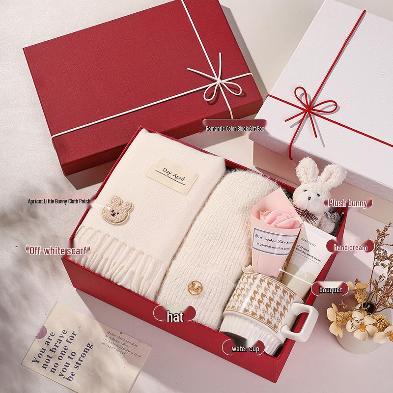 Valentine's Day Winter Scarf Gift Box for Her: Girlfriend or Best Friend