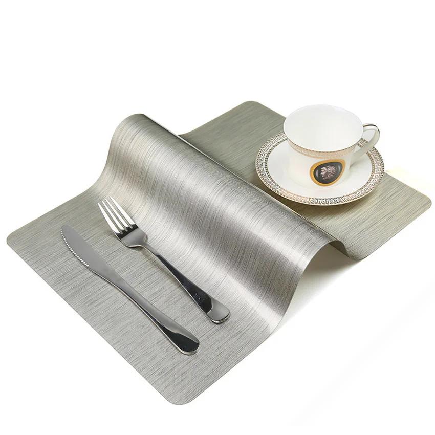 Waterproof Anti-oil Placemat PVC Dining Table Mat Golden Disc Pads Bowl Pad Coasters Table Cloth Pad Slip-resistant Pad 2/4/6pcs