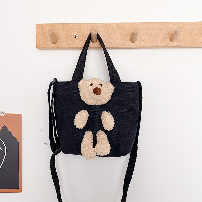 

Новая модная универсальная детская сумка для родителей и детей, женская холщовая сумка с мультяшным милым медведем и кроликом