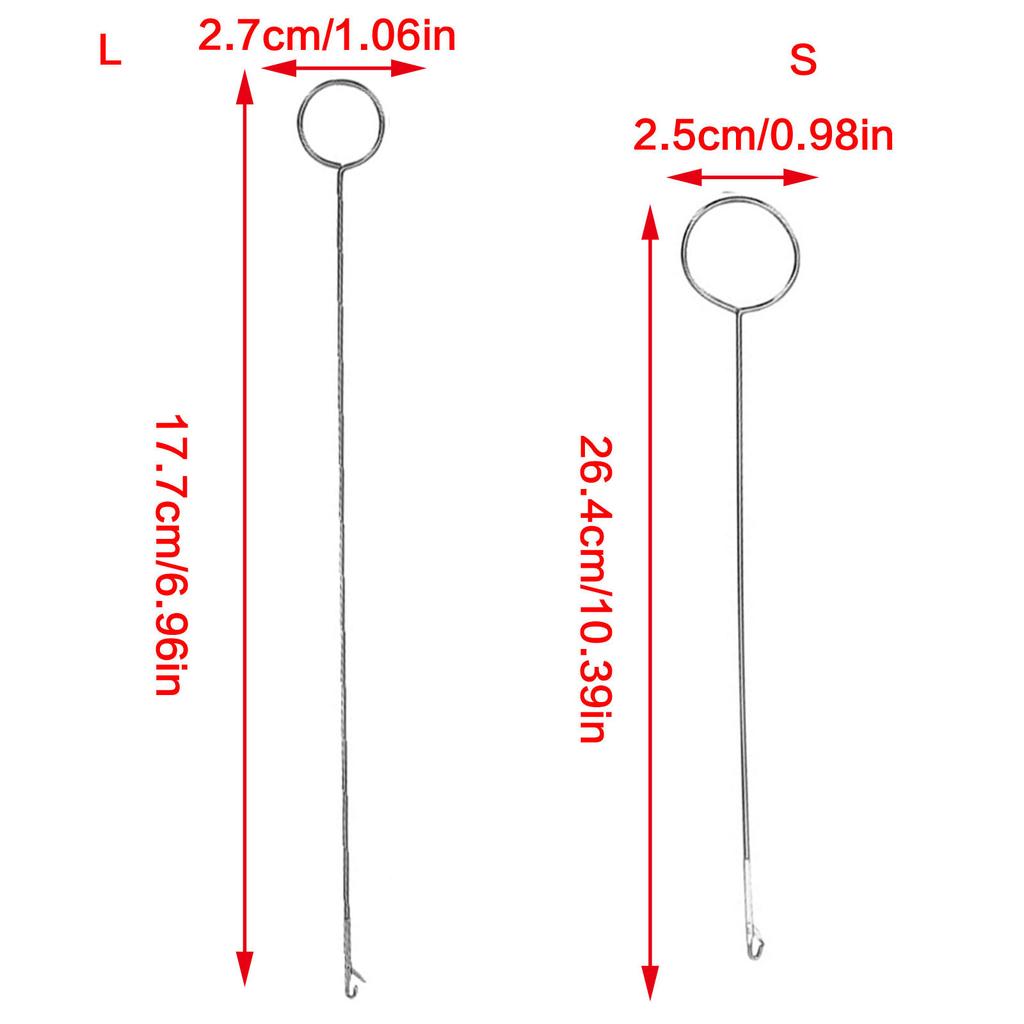 Long Hook Needle Threader For Elastic Bands Easy Quick Insert Metal Threader Sewing Threading Tool For Clothing Handbag
