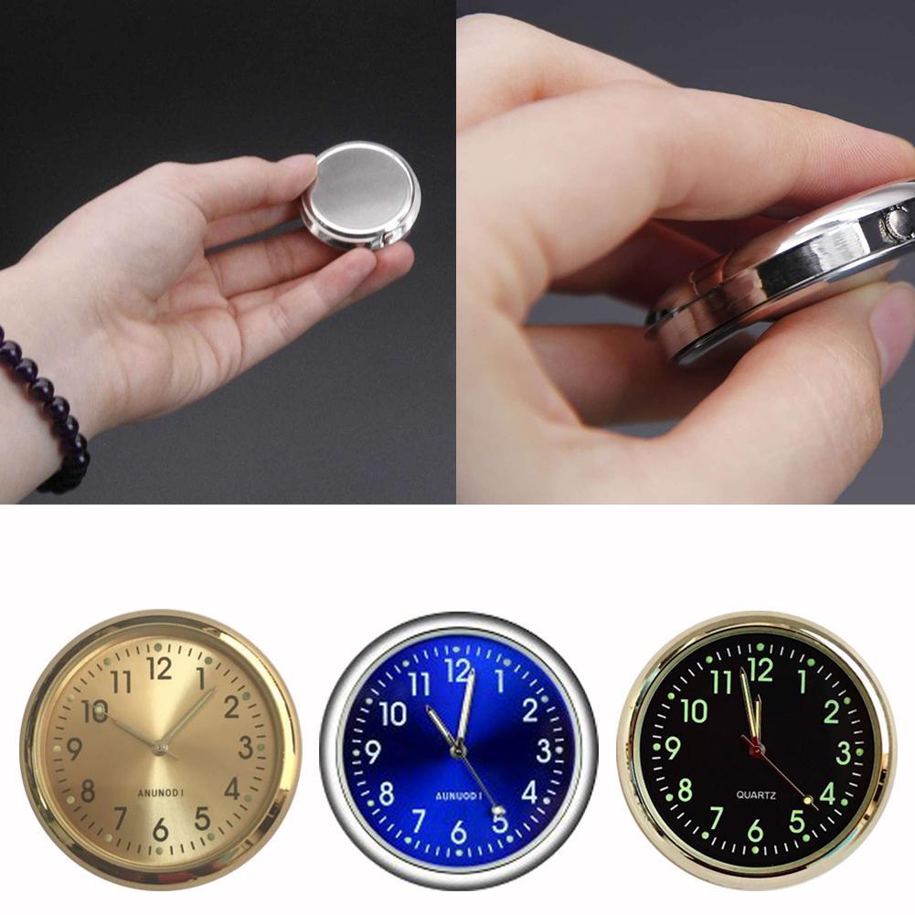 Universal Round Car Clock Stick-On Electronic Watch Dashboard Noctilucent Decoration For Cars Car Accessories
