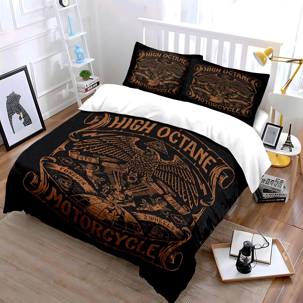 Eagle, Motorcycle, and Typography. Bedding Sets Duvet Cover Sets Duvet Covers Pillowcases(1 * Duvet Cover 2 * Pillowcases, Without Duvet Insert)