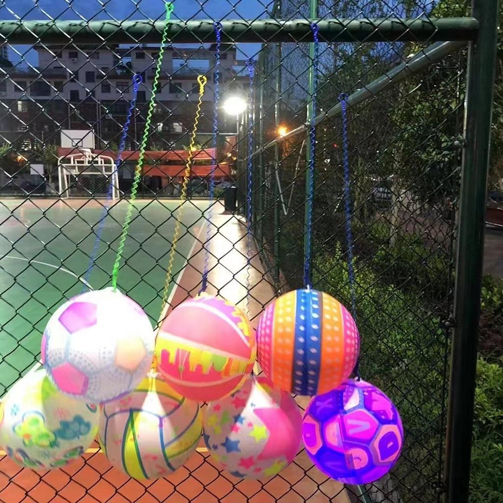 Inflatable LED Luminous Football Toy 20CM PVC Childrens Ball Outdoor Glowing Dark Light Up Sports Beach