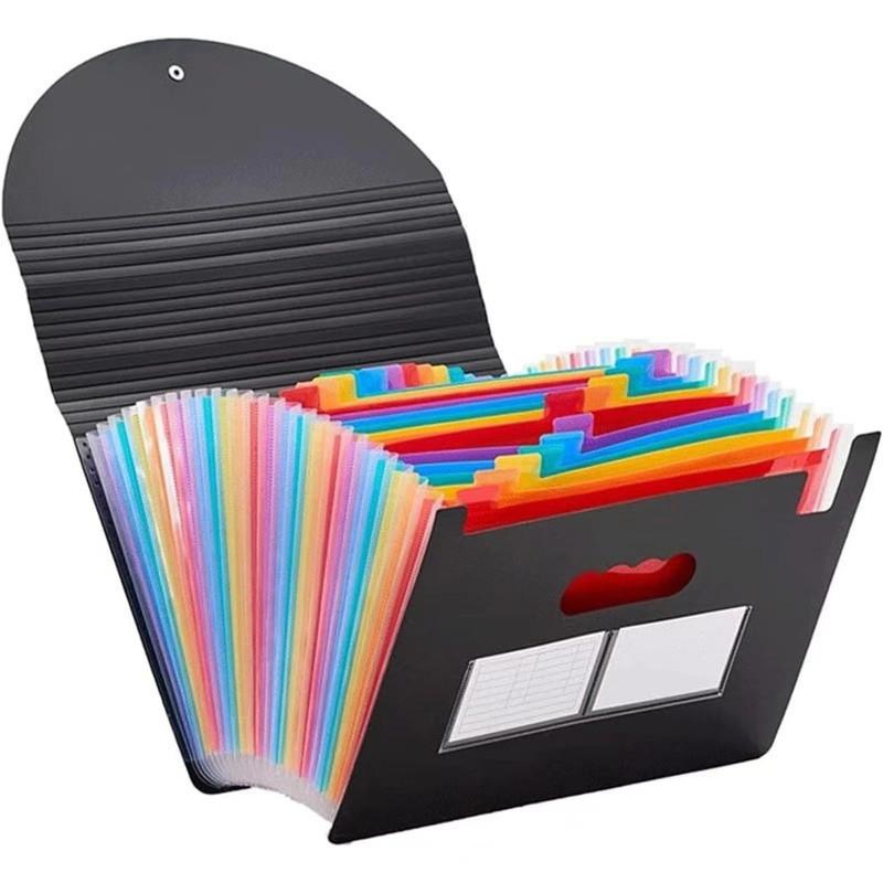 13/25-Pocket Expandable File Folder, Plastic Document Organizer for A4/Letter Paper, Multi-Purpose Standing File Box for Office