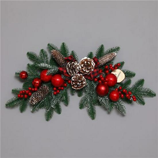 50CM Christmas Wreath & 2.7M Garland Set - Festive Door & Wall Decor