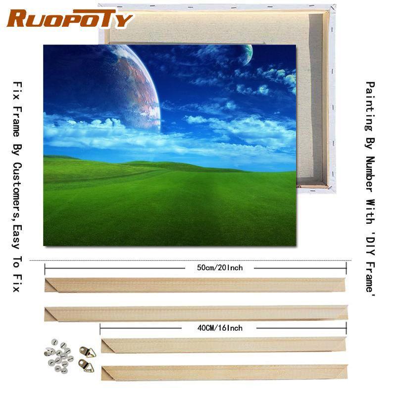 RUOPOTY Digital Natural Scenery Hand-Painted Art Gift Diy Digital Painting Set Room Decoration