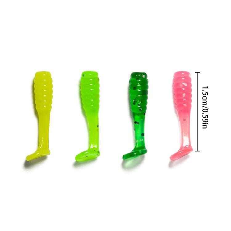 50 Stück 1,5 cm Paddelschwanz-Wobbler Weiche Angelköder für Forellen Künstliche Köder Angelköder Schwimmköder Mehrfarbig