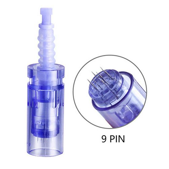 Blue Bayonet Microneedle Head Replacement for A6 with 9, 12, 36, 42 Needles & Nano Tattoo Options