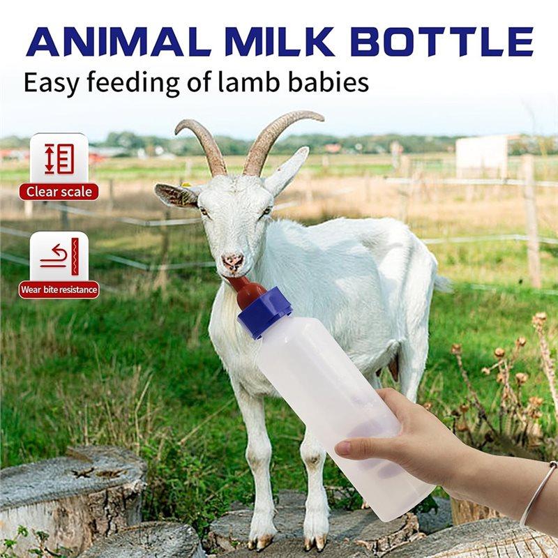 Premium-2Pcs 500Ml Calf Nursing Feeder Bottle With Nipple Milk Feeder Feeding Bottles,Farm Goat Calf Sheep Milk Livestock Tools