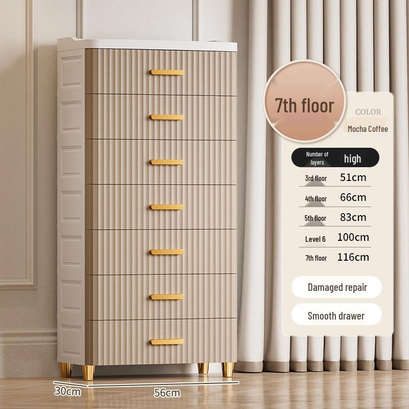 Multi-Layer Plastic Storage Cabinet for Living Room and Bedroom