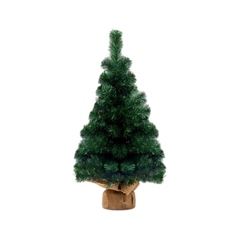 Christmas Tree Table top Decoration With Natural Burlap Base For Home Office Holiday Decoration