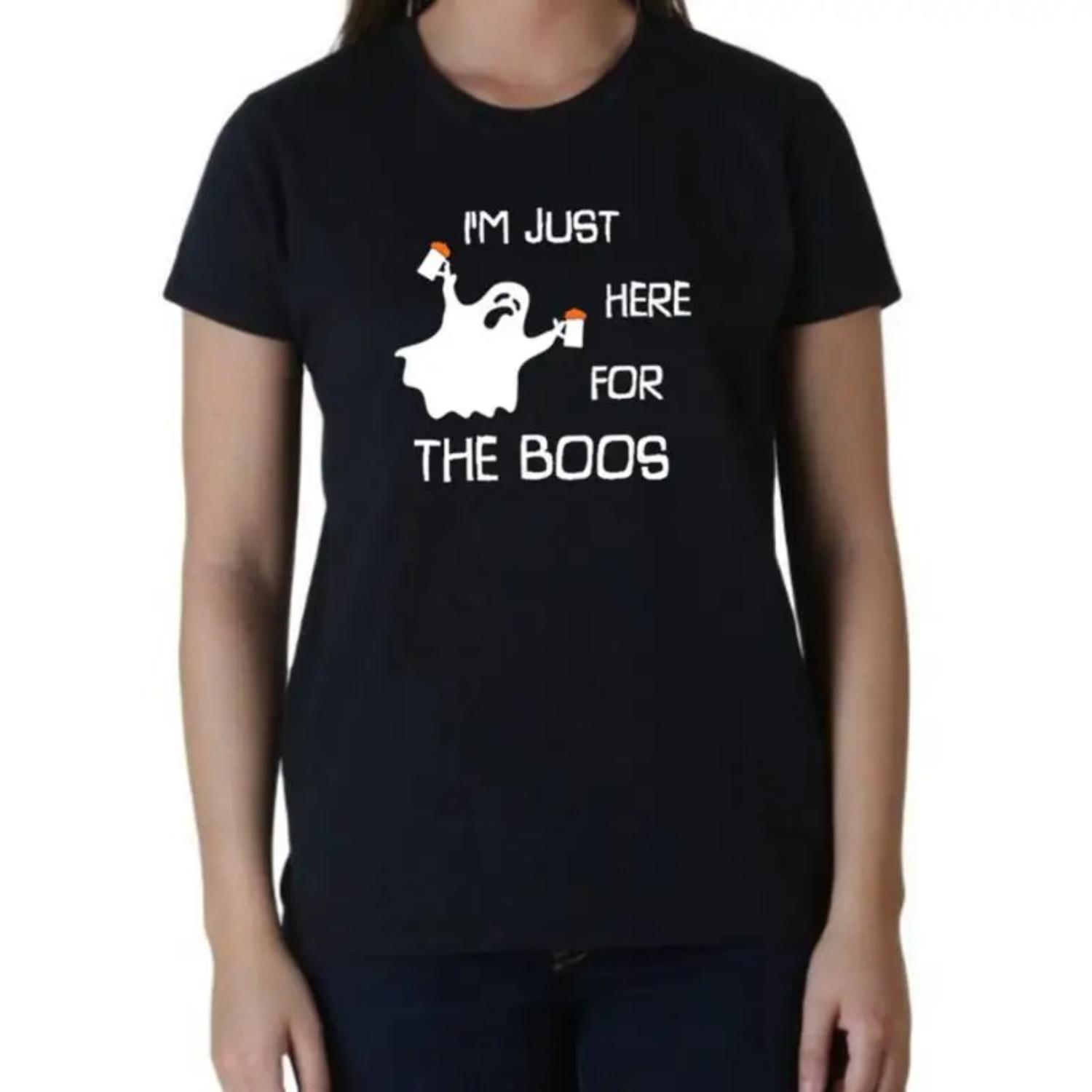 

Ladies I m Just Here For The Boos T shirt Beer Funny Halloween Costume XXXXXL