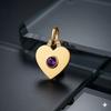 Amethyst Heart Charm, 925 Sterling Silver In Yellow Gold Fill, Small Round Shape Gemstone, Heart Shape Charm, Handmade Charm